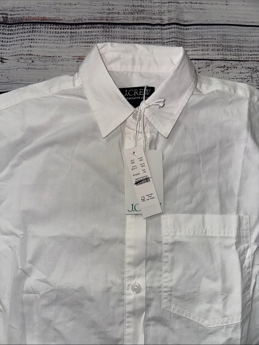 J. Crew Garçon classic shirt in cotton poplin Sz. 0